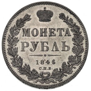 rubel 1846, Petersburg, Bitkin 144, Uzd. 1640, lekko cz...