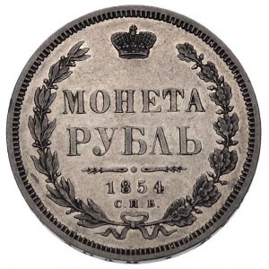 rubel 1854, Petersburg, Bitkin 167, Uzd. 1711, ładne lu...