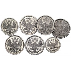zestaw monet 10 kopiejek 1881, 15 kopiejek 1878 i 20 ko...