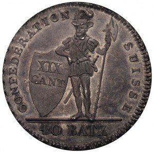 40 batzenów 1812, Divo/Tobler 222, Dav. 362, moneta w p...