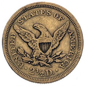 2 1/2 dolara 1851, Filadelfia, stary typ rewersu, Fr. 1...