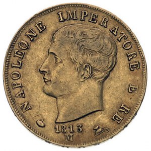 40 lirów 1813 M, Mediolan, Fr. 5, złoto 12.86 g