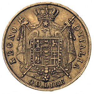 40 lirów 1813 M, Mediolan, Fr. 5, złoto 12.86 g