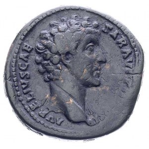 Marek Aureliusz 161-180, sesterc, Aw: Popiersie w prawo...
