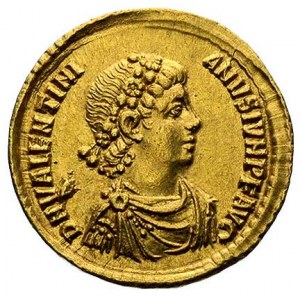 Walentynian II, 375-392, solidus, Aw: Popiersie cesarza...