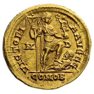 Arkadiusz 383-408, solidus, Mediolan, Aw: Popiersie w d...