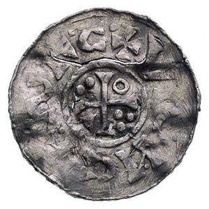 Henryk II król 1009-24 (II okres), denar, Aw: Popiersie...