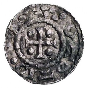 biskup Liutolf 989-996 r., denar, Aw: Krzyż i napis w o...