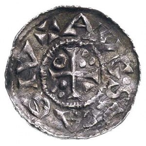 Henryk II 1009-1024 r., denar, Aw: Popiersie w prawo i ...