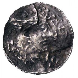 Henryk II 1009-1024 r., denar, Aw: Popiersie w prawo i ...