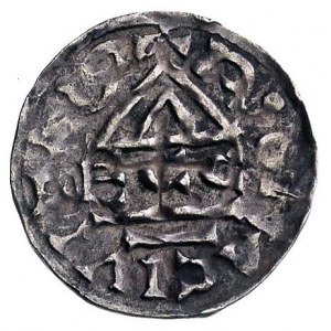 książę Henryk II 985-995, denar, Aw: Krzyż i napis, Rw:...