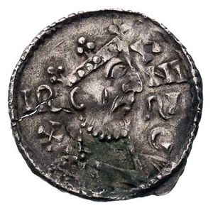 król Henryk II 1009-1024, denar, Aw: Popiersie w prawo ...