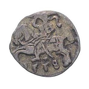 denar 1558, Wilno, Ivanauskas 442:63, T. 4, ciemna paty...