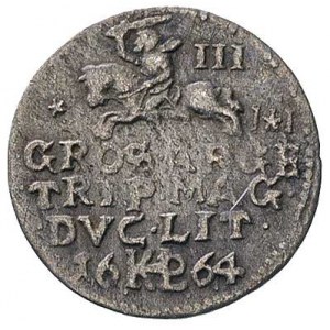 trojak 1664, Wilno, III nad Pogonią, za Pogonią I*I, Iv...