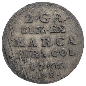 2 grosze srebrne (półzłotek) 1766, Warszawa, Plage 243,...