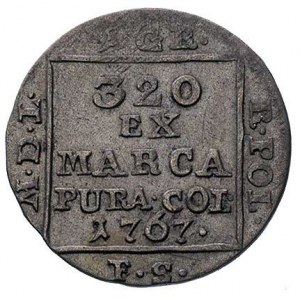 grosz srebrem 1767, Warszawa, Plage 216, patyna