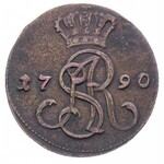zestaw monet miedzianych, trojak 1789 Warszawa, grosz 1...