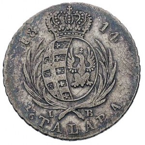 1/6 talara 1814, Warszawa, Plage 107, rzadka moneta, pa...
