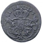 zestaw monet miedzianych; grosz 1755 Gubin (pod tarczą ...