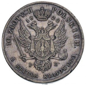 10 złotych 1822, Warszawa, Plage 25, Bitkin 821 (R), dr...