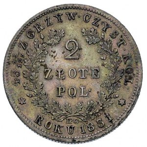 2 złote 1831, Warszawa, Plage 273, przepiękna złocisto-...