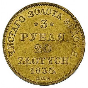 3 ruble = 20 złotych 1835, Petersburg, Plage 301, Bitki...