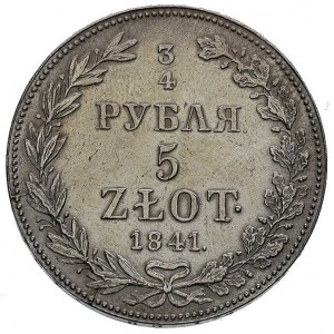 3/4 rubla = 5 złotych, 1841, Warszawa, Plage 369, Bitki...