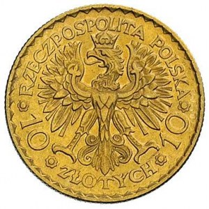 10 złotych 1925, Chrobry, złoto koloru czerwonego, Parc...