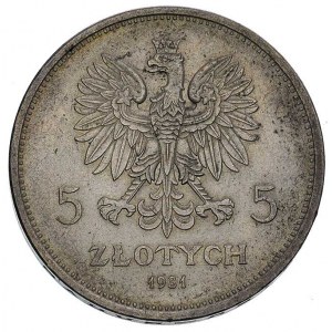 5 złotych 1931, Warszawa, Nike, Parchimowicz 114 d, rza...