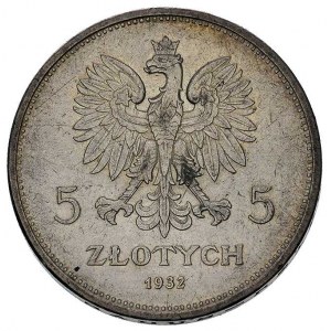 5 złotych 1932, Warszawa, Nike, Parchimowicz 114 e, naj...