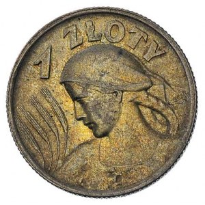 1 złoty 1925, Londyn, Parchimowicz 107 b, złocista paty...