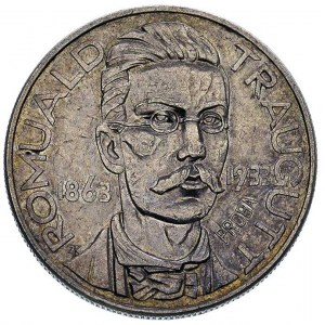 10 złotych 1933, Traugutt, na rewersie wypukły napis PR...