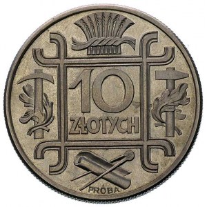 10 złotych 1934, \Klamry, na rewersie wypukły napis PRÓ...