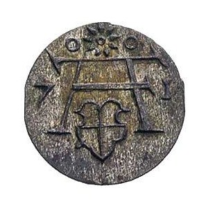 denar 1571, Królewiec, Bahr. 1271, Neumann 51, ładnie z...