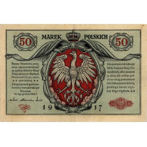 50 marek polskich 9.12.1916, \jenerał, Miłczak 5,III+,...