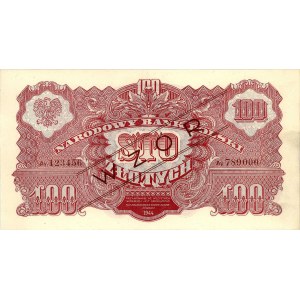100 złotych 1944 \obowiązkowe, seria Ay 123456
