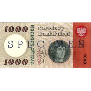 1000 złotych 29.10.1965, seria G 000000, SPECIMEN/WZÓR,...