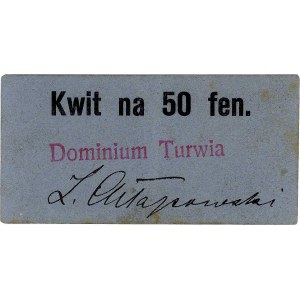 Turwia- dominium, 50 fenigów i 1 marka /1914/ z podpise...