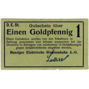 Gdańsk-1 goldpfennig emitowany przez Danziger Elektrisc...