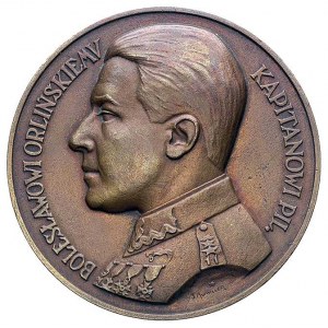 Bolesław Orliński- kapitan pilot, medal autorstwa J. Au...