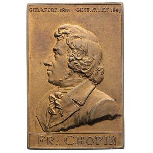 Fryderyk Chopin- plakieta brązowa autorstwa Lauera; Pop...