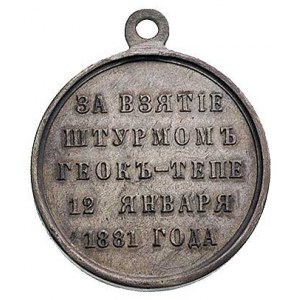 medal \Za zdobycie twierdzy Geork-Tepe\ w Turkmenii 18...