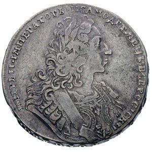 rubel 1729, Moskwa (Kadaszewskij Dwor), Popiersie cara ...