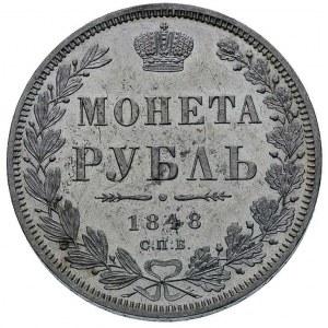 rubel 1848, Petersburg, Bitkin 214, bardzo ładny