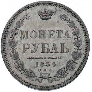 rubel 1854, Petersburg, Bitkin 234, bardzo ładnie zacho...