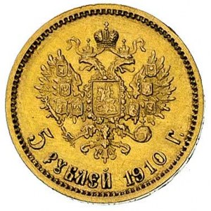 5 rubli 1910, Petersburg, Bitkin 36, Fr. 180, złoto 4.3...