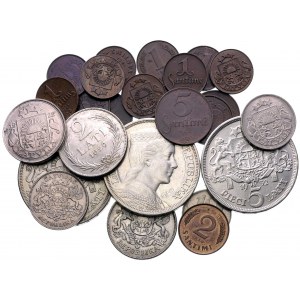 zestaw monet Łotwy (w tym 6 srebrnych): 5 lati 1929, 19...