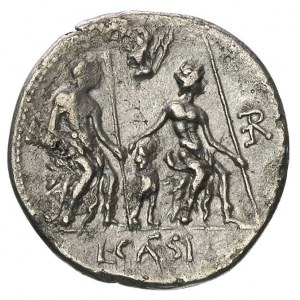 Lucius Caesius 112-111 pne, denar, Aw: Popiersie młodeg...