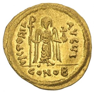 Fokas 602-610, solidus, Konstantynopol, Aw: Popiersie w...