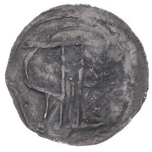 denar około 1195-1200, Aw: Jeździec zwrócony w prawo. R...
